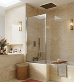 Luxury 6mm Pivot Bath Shower Screen Black, Chrome or Grid, Clear/Tinted Glass