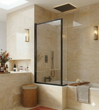 Luxury 6mm Pivot Bath Shower Screen Black, Chrome or Grid, Clear/Tinted Glass