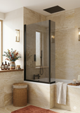 Luxury 6mm Pivot Bath Shower Screen Black, Chrome or Grid, Clear/Tinted Glass