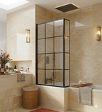 Luxury 6mm Pivot Bath Shower Screen Black, Chrome or Grid, Clear/Tinted Glass