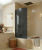 Luxury 6mm Pivot Bath Shower Screen Black, Chrome or Grid, Clear/Tinted Glass