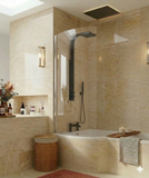 Luxury 6mm Pivot Bath Shower Screen Black, Chrome or Grid, Clear/Tinted Glass