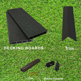 1 Square Meter Composite Decking Set Boards, Edging & Fixings Included