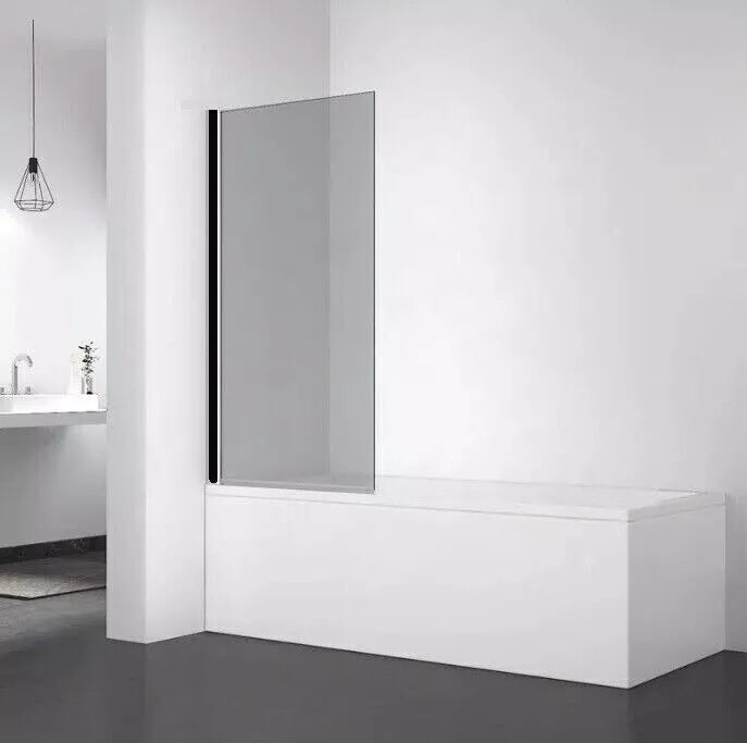 Bath Shower Screen Black Tint, Chrome or Grid Folding Glass Panel 800