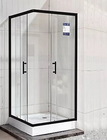 Corner Shower Riser Kit Corner Entry Shower Enclosure Walk in Cubicle Sliding Door Shower Tray ...