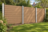 Brown Composite Fence System Strong Boards and Aluminum Components