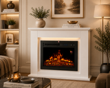 Modern Electric Fireplace with Remote Control & LED Log Fire Effect