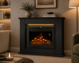 Modern Electric Fireplace with Remote Control & LED Log Fire Effect