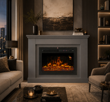 Modern Electric Fireplace with Remote Control & LED Log Fire Effect
