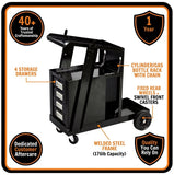 Heavy Duty 4 Drawer Welding Cart Trolley Steel Welder Stand With Gas Cylinder Rack