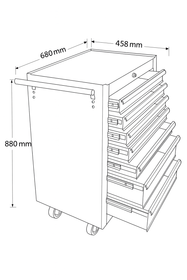 Professional 7 Drawers Garage Large Tool Chest Rollcab With Ball Bearing Slides