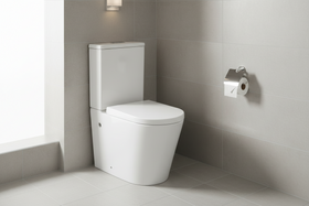 Bathroom Toilet WC Unit Pan Soft Close Seat White Gloss Close-Coupled
