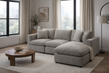 Beige Modular Scandinavian Sofa 1, 2 or 3 Seater | Linen Fabric | Left/Right Corner & Ottoman