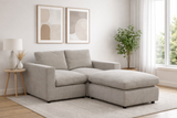 Beige Modular Scandinavian Sofa 1, 2 or 3 Seater | Linen Fabric | Left/Right Corner & Ottoman