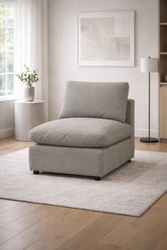 Beige Sofa Corner L Shape U Shape Linen Fabric 1 2 3 Seater with Ottoman