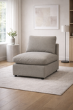 Beige Modular Scandinavian Sofa 1, 2 or 3 Seater | Linen Fabric | Left/Right Corner & Ottoman