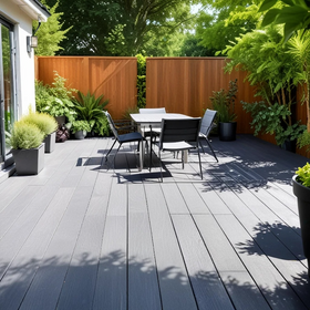 Durable Black Decking Boards with 10-Year Rot Guarantee Easy Installation