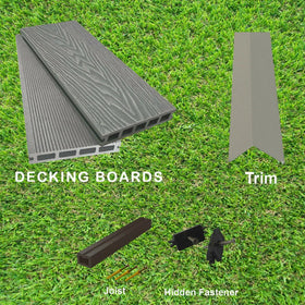 1 Square Meter Composite Decking Set Boards, Edging & Fixings Included