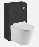 Handleless Bathroom High Gloss Dark Grey Floor Standing Vanity Unit Sink Cabinet Basin Storage Furniture Door Toilet