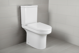 Leigh Rimless Close Coupled Toilet with Soft Close Seat - Short Projection