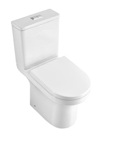 Leigh Rimless Close Coupled Toilet with Soft Close Seat - Short Projection