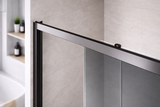 Tinted Grey Sliding Shower Door with Black Frame – 6mm Quick‑Release Rollers On Door for Easy Clean