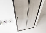 Clear Glass Sliding Shower Door with Black Frame – 6mm Quick‑Release Rollers On Door for Easy Clean