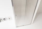 Clear Glass Sliding Shower Door with Chrome Frame – 6mm Quick‑Release Rollers On Door for Easy Clean