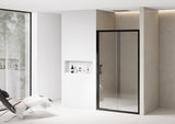 Clear Glass Sliding Shower Door with Black Frame – 6mm Quick‑Release Rollers On Door for Easy Clean