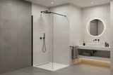 Walk In Shower Screen Black or Enclosure Flipper Wet Room 8mm Easy Clean Glass