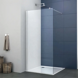 Walk In Enclosure Shower Screen or Flipper Wet Room 8mm Easy Clean Glass Chrome