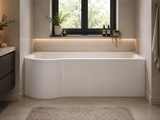 P‑Shaped Shower Bath – 6mm Acrylic – Left/Right Hand - 1500-1700mm