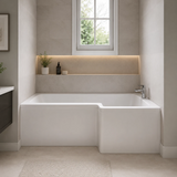 L‑Shaped Bath 1500/1700mm – Left or Right Hand – 6mm Acrylic CE Certified