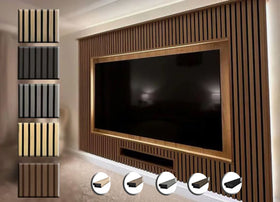 Acoustic 3D Timber Oak Slatted Wall Panel - 2400x600 - Natural Decor