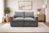 Grey Modular Scandinavian Sofa 1, 2 or 3 Seater | Linen Fabric | Left/Right Corner & Ottoman