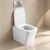 Rimless Back to Wall Toilet with Soft Close Seat & Dual Flush Concealed Cistern