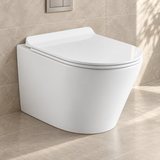 Rimless Back to Wall Toilet with Soft Close Seat & Dual Flush Concealed Cistern