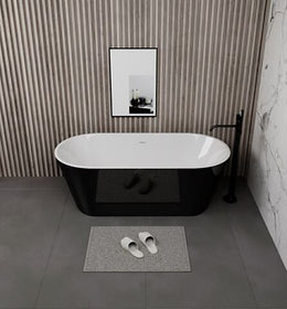 Freestanding Double Ended Bath Luxury Acrylic Bathtub & Waste White 1600 - 1700mm