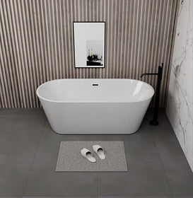 Freestanding Double Ended Bath Luxury Acrylic Bathtub & Waste White 1600 - 1700mm