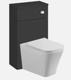 Handleless Bathroom High Gloss Dark Grey Floor Standing Vanity Unit Sink Cabinet Basin Storage Furniture Door Toilet