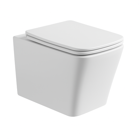 Back To Wall Rimless BTW Toilet Pan Soft Close Seat