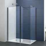 Walk In Shower Screen Black or Enclosure Flipper Wet Room 8mm Easy Clean Glass