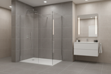 Walk In Enclosure Shower Screen or Flipper Wet Room 8mm Easy Clean Glass Chrome