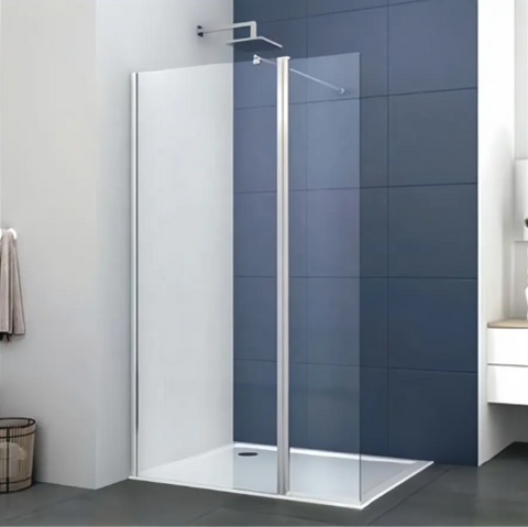Walk In Enclosure Shower Screen or Flipper Wet Room 8mm Easy Clean Glass Chrome