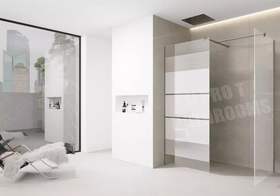 White Printed Shower Screen Walk in Wet Room Enclosure 8mm Easy Clean Tempered Glass