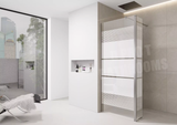 White Printed Shower Screen Walk in Wet Room Enclosure 8mm Easy Clean Tempered Glass