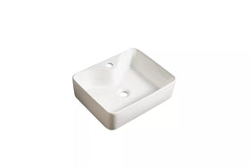 485mm Counter Top Basin Rectangle Ceramic Cloakroom Bathroom Sink Hand Wash UK