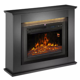 Modern Electric Fireplace with Remote Control & LED Log Fire Effect