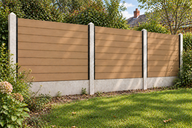Brown Composite Fence System Strong Boards and Aluminum Components