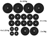 80kg of Weights plates  or Bar Barbell or Curl Dumbbell or Triceps Bench cast iron or vinyl  - choose from drop down menu